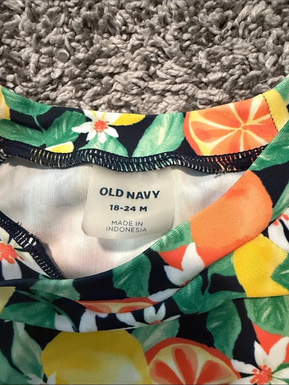 Old Navy Girls' Yellow & Green Citrus 3-Piece Swim Set